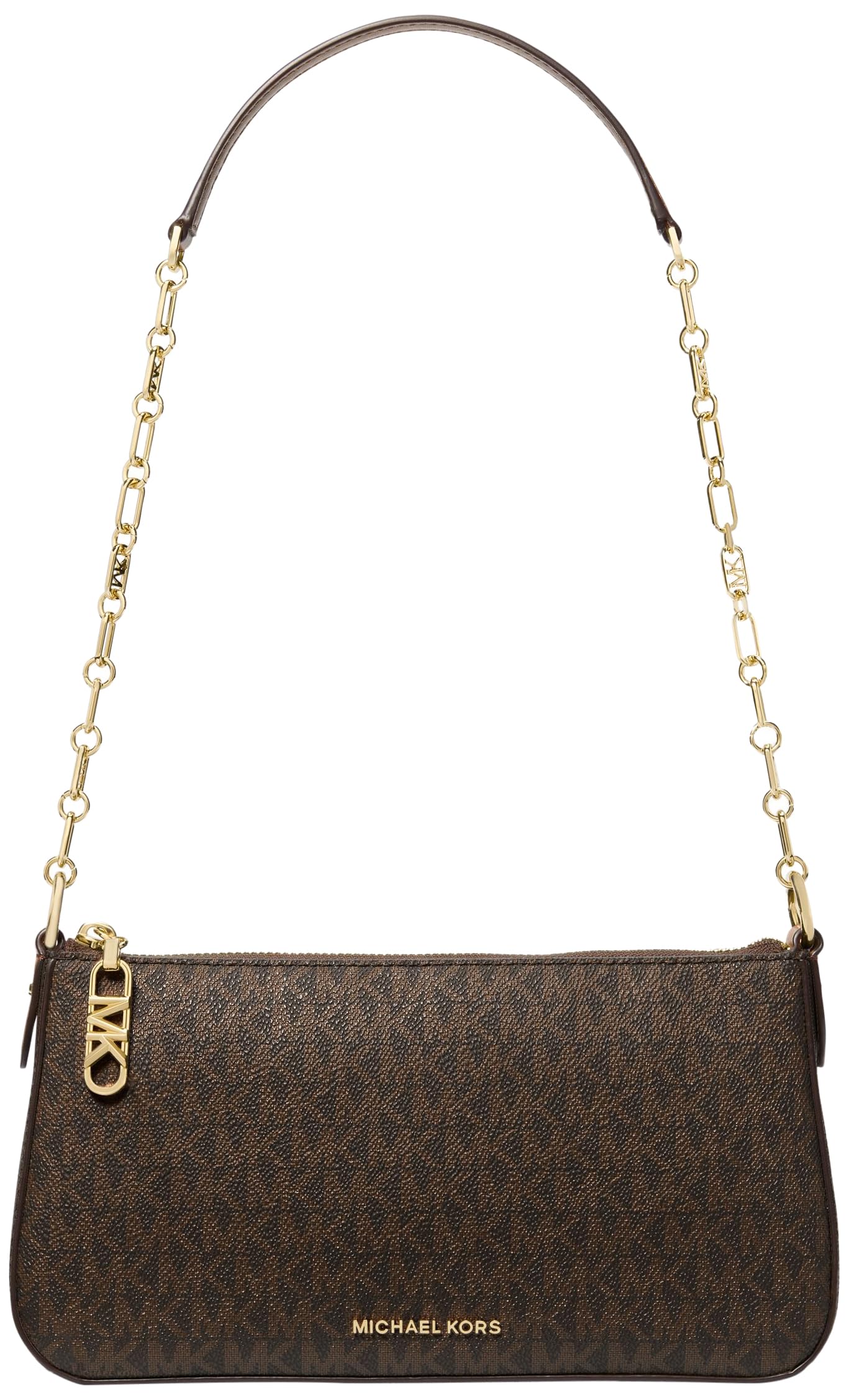 Michael Kors Women's Empire Medium Chain Pouchette, Gold-Tone Hardware/Brown/Acorn