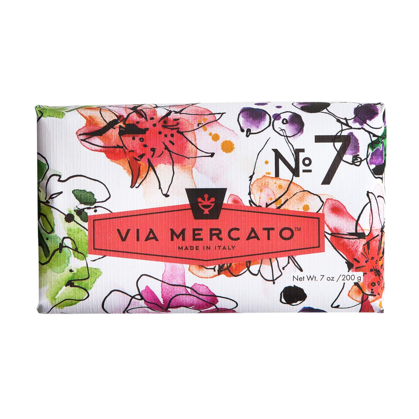 Via Mercato Italian Soap Bar (200 g), No. 7 - Peach, Fig Blossom & Rose