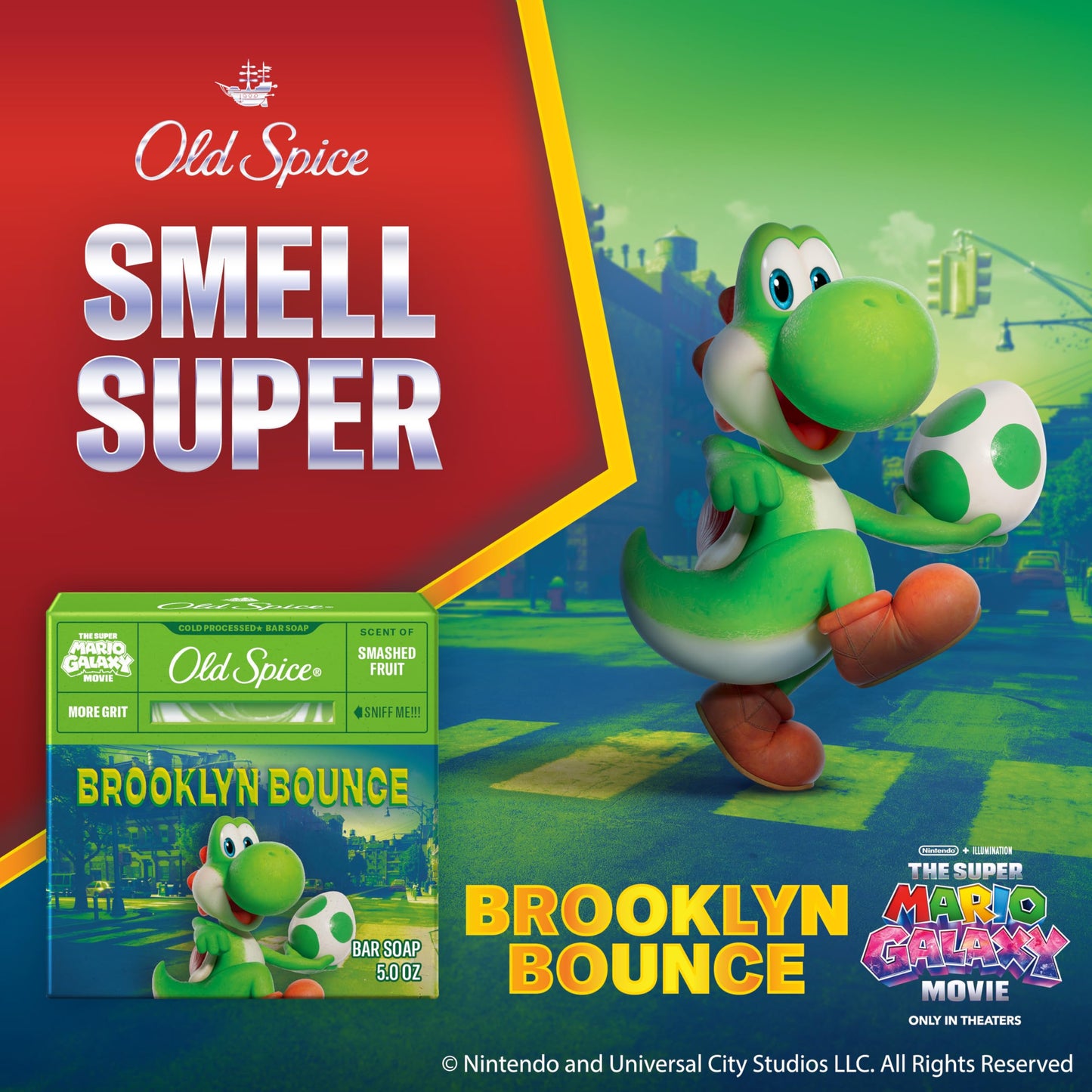 Old Spice Bar Soap for Men, x The Super Mario Galaxy Movie, Cold Pressed with Grit, Made with Natural Oils & Plant Based Cleanser, Smashed Fruit Beauty and Personal Care Old Spice
