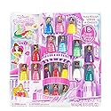 Townley Girl Disney Princess 18 Piece Water-Based Nail Polish Set, Castle Theme, Quick Dry and Peels-Off, Nail Paint Set for Girls, Perfect