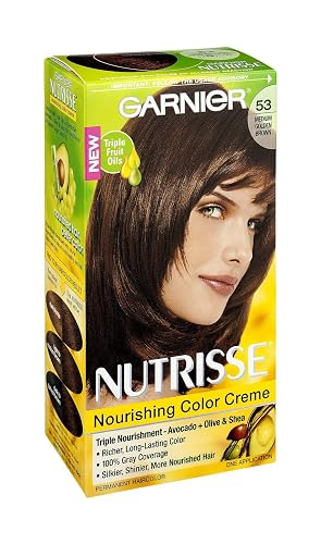 Garnier Nutrisse Haircolor, 53 Medium Golden Brown 1 ea (Pack of 3)