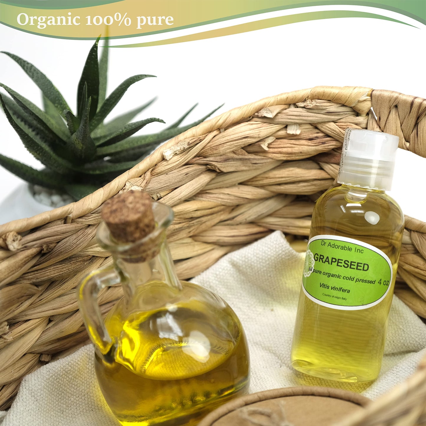 Dr Adorable - 4 oz - Grapeseed Oil - 100% Pure Natural Organic Cold Pressed