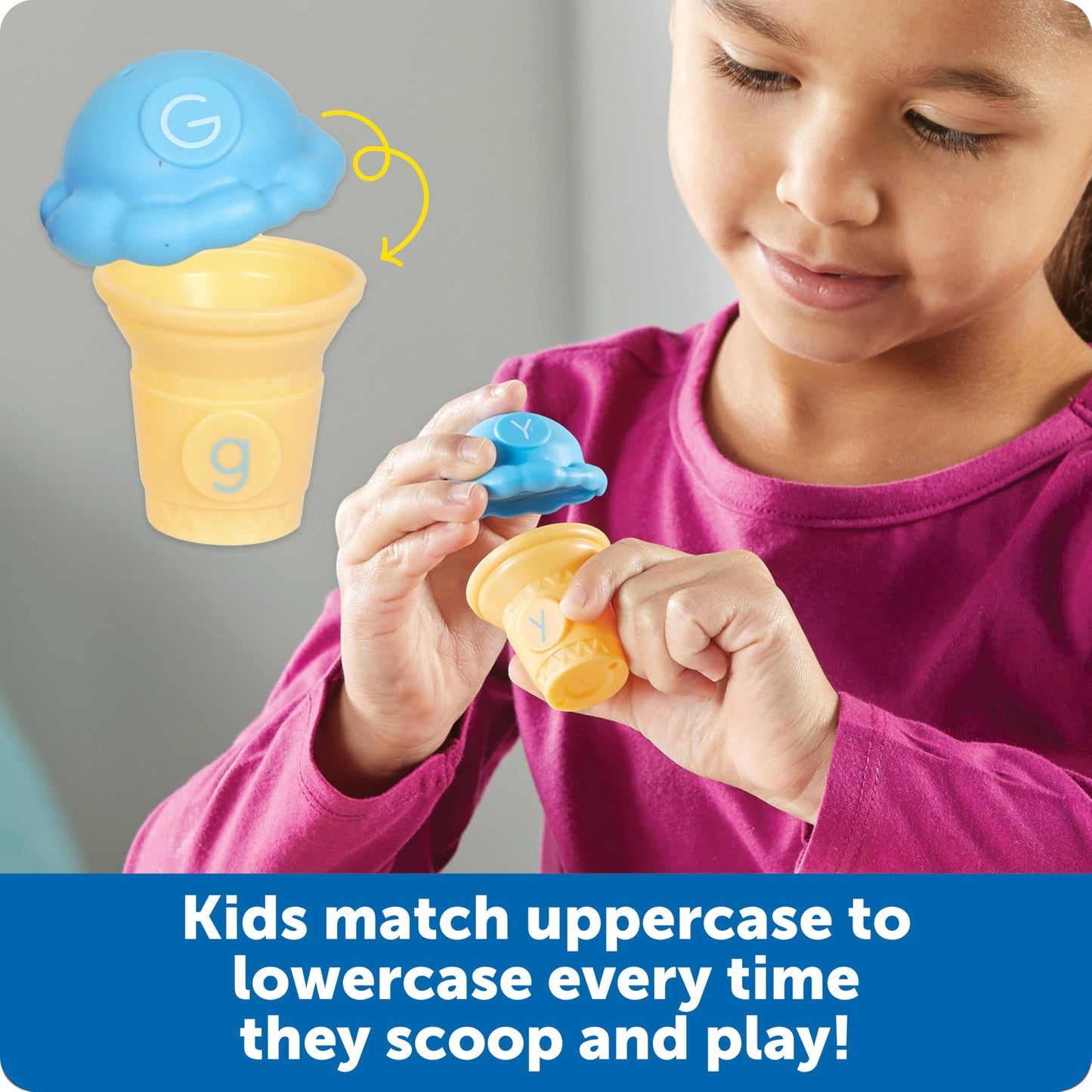 Learning Resources Mini Letter Scoops,Preschool Learning Toys, Stacking Toys, Montessori Toys,Kids Easter Gifts, Ages 3+, 52 Pieces