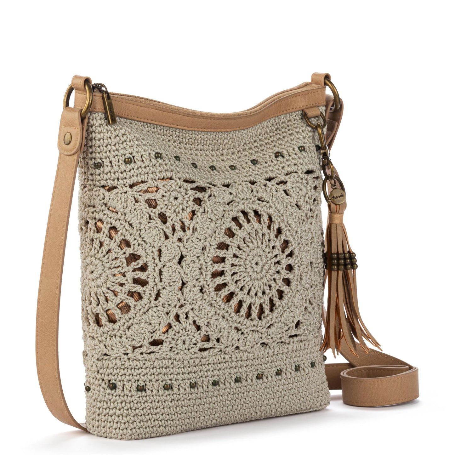 The Sak Lucia Crochet Crossbody Purse - Hand Crochet Women's Handbag for Everyday & Travel - Cross Body Bag With Zipper