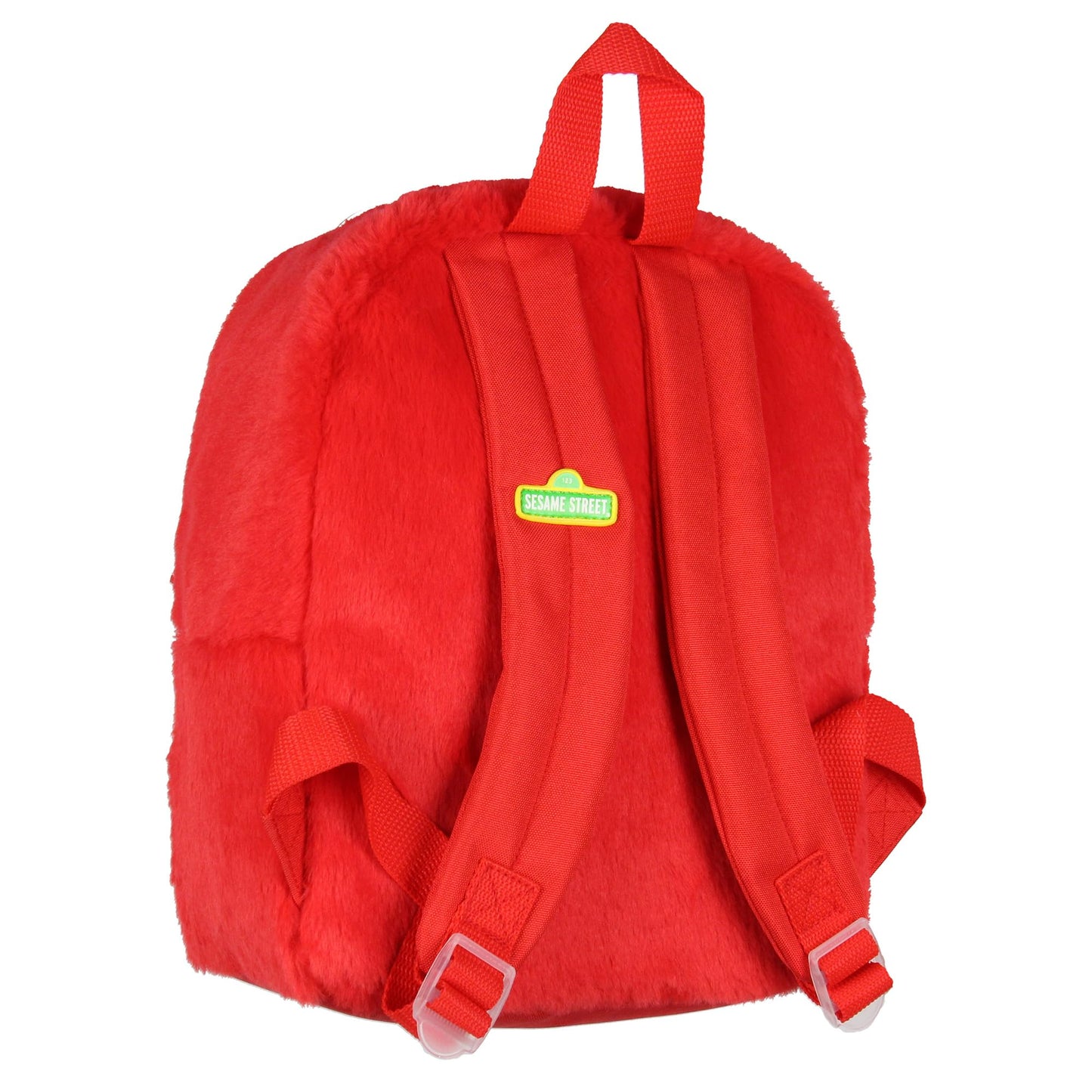 INTIMO Sesame Street Plush Furry Elmo Smile Face 12 Inch Backpack For Daily Use