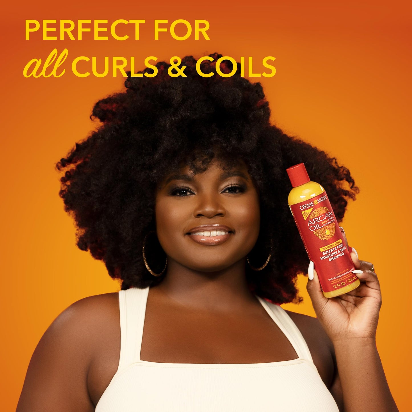 Creme of Nature Argan Oil from Morocco Sulfate-Free Moisture and Shine Shampoo and Intensive Conditioning Treatment Set, Hydrating Shine-Enhancing