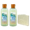 Bath & Body Works At The Beach 2 Pack Mini Moisturizing Shampoo Bundle with a Natural Oats Sample Soap - Travel Size