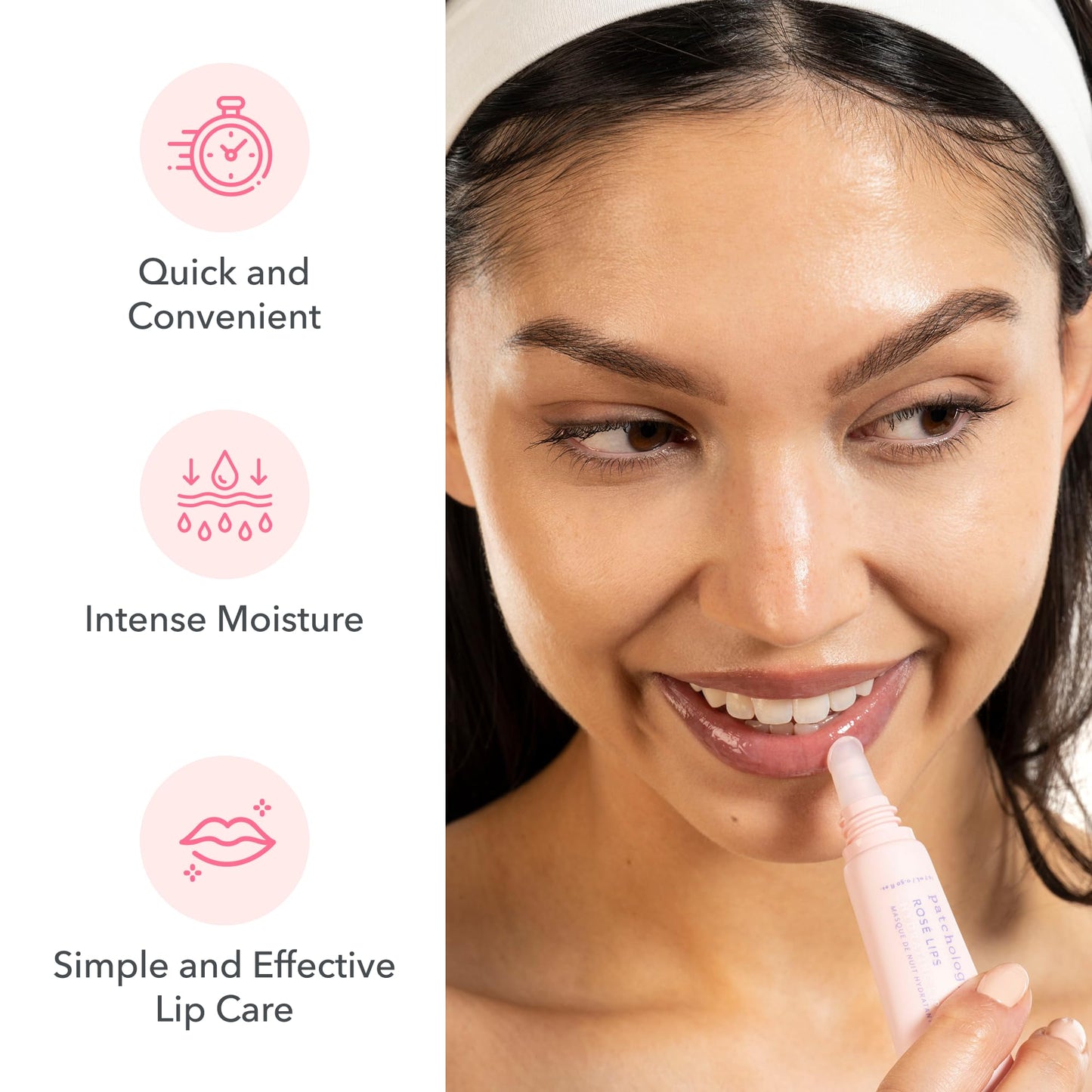 Patchology Rosé Lip Sleeping Mask - Overnight Lip Mask with Hyaluronic Acid and Resveratrol - Hydrating and Repairing Lip Gloss Treatment softens