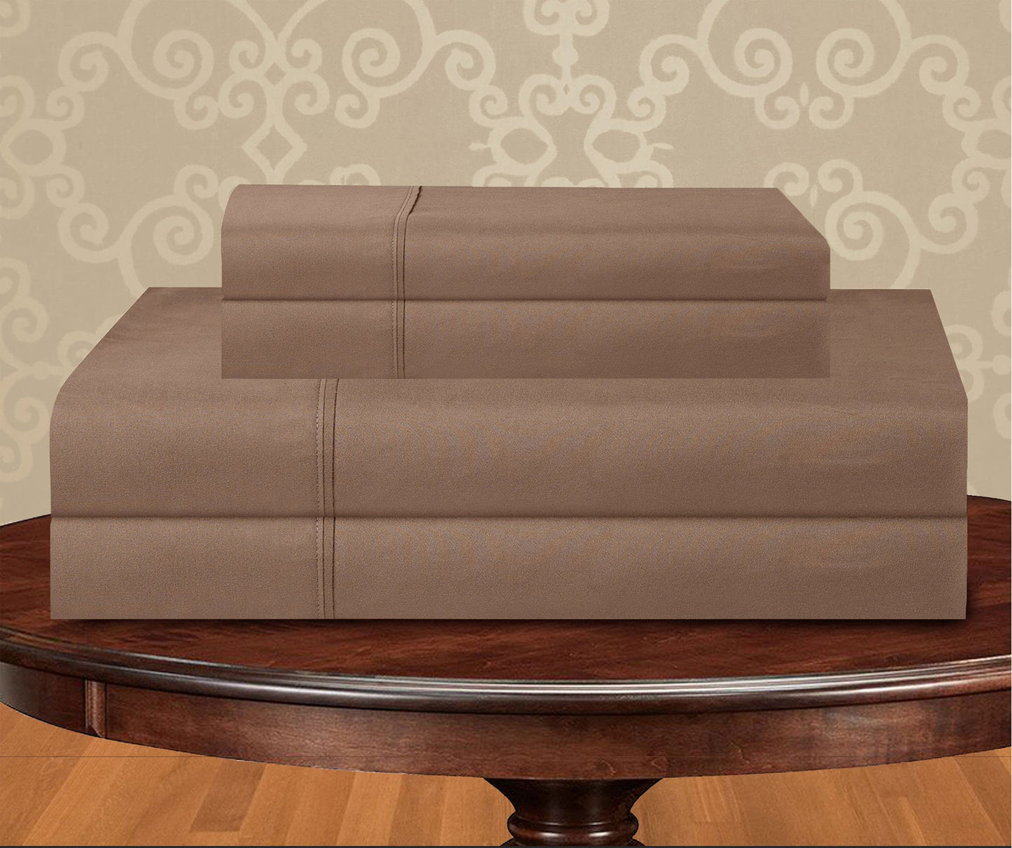 CELINE LINEN Luxurious Bed Sheets Set on Amazon 1800 Premier Hotel Quality Wrinkle Free 4-Piece Sheet Set with Deep Pockets, King Taupe