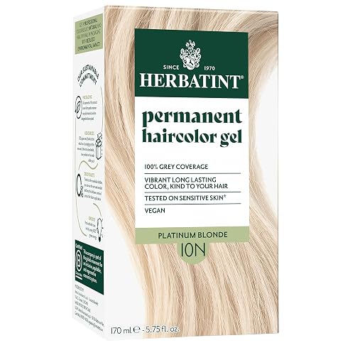 Herbatint 10N Platinum Blonde Permanent Hair Dye For Women - For Up To 100% Gray Coverage of Resistant Gray Hair - Ammonia-Free, Alcohol-Free & Vegan