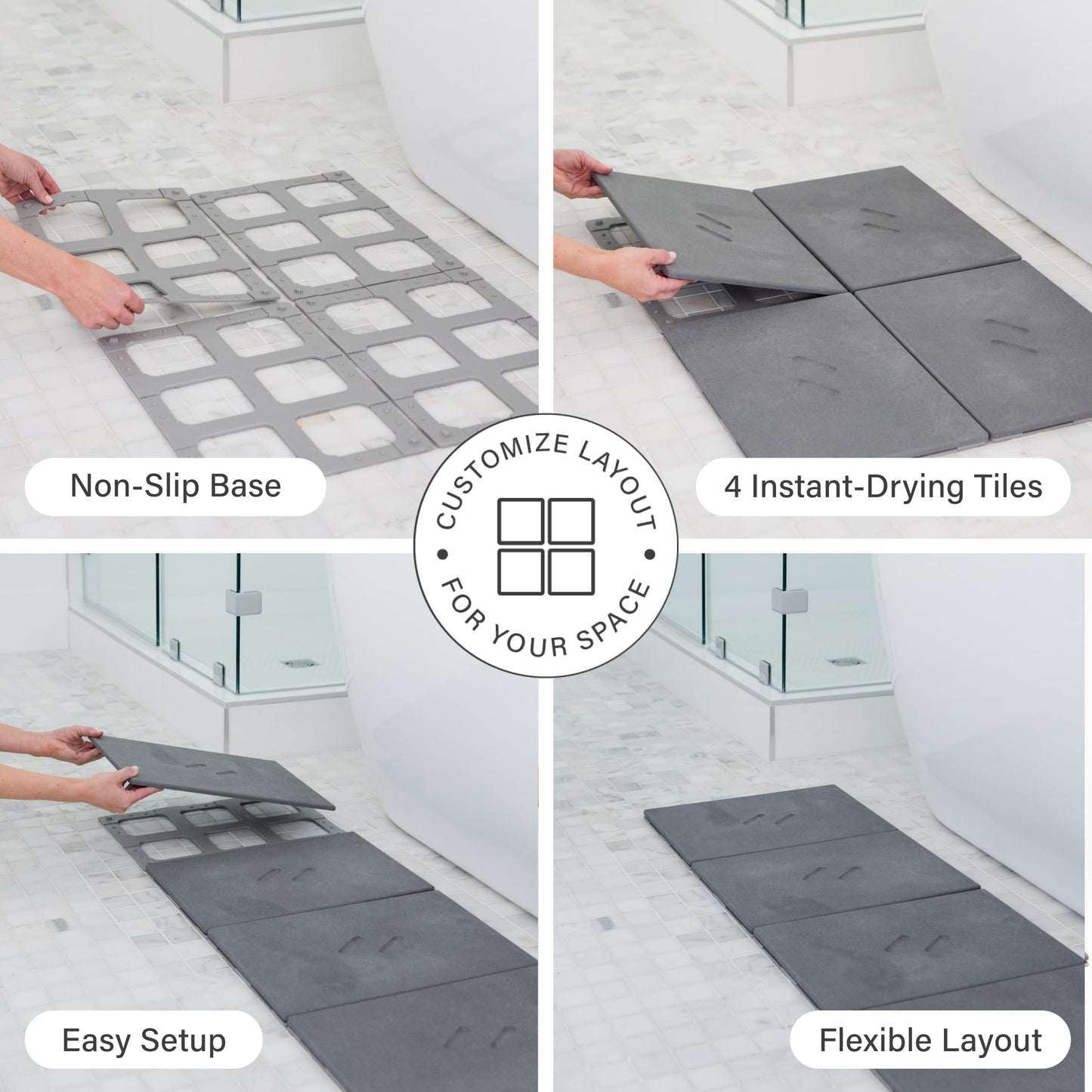 Dorai Home Stone Bath Mat for Bathroom - Large, Quick-Drying, Non-Slip Surface, Customizable Design, 22.3" L x 31.6" W x 0.6" H, Sandstone