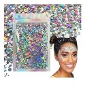 Holographic Silver - Face & Body Glitter - Chunky Glitter - Uses Include: Holidays, Cheerleading, Festival, Rave, Hair, Makeup, Face, Body, Nails