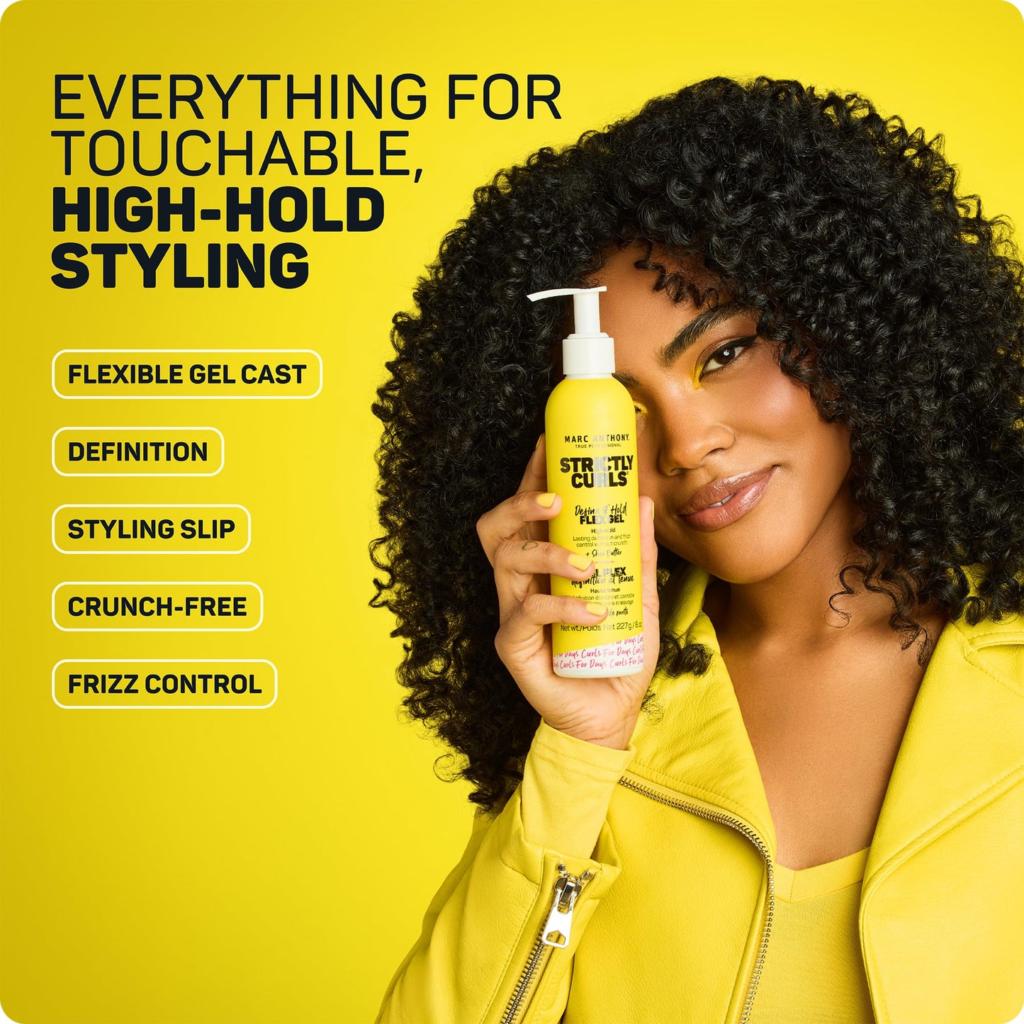 Marc Anthony Define & Hold Flex Hair Styling Gel, Strictly Curls - Medium to Coarse Curls - High Hold, Long-Lasting Frizz Control & Added Shine