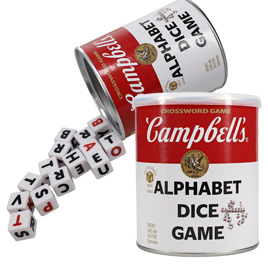 TDC Games Campbell's Alphabet Dice Game, Great for Party Favors, for Travel, Camping Family Game Night, Yard Games for Adults and Family