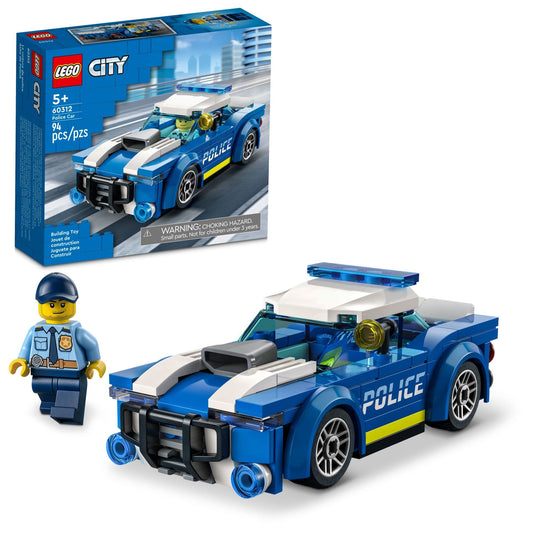 LEGO City Police Car Toy 60312, Building Set with Officer Minifigure, Adventures Car Chase Playset, Fun Gift for Kids Ages 5+
