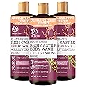 Dr. Jacobs Naturals Pure Castile Soap Liquid Body Wash, Rose - Plant Based Body Soap Infused with Vitamin E and Aloe Vera to Moisturize Dry