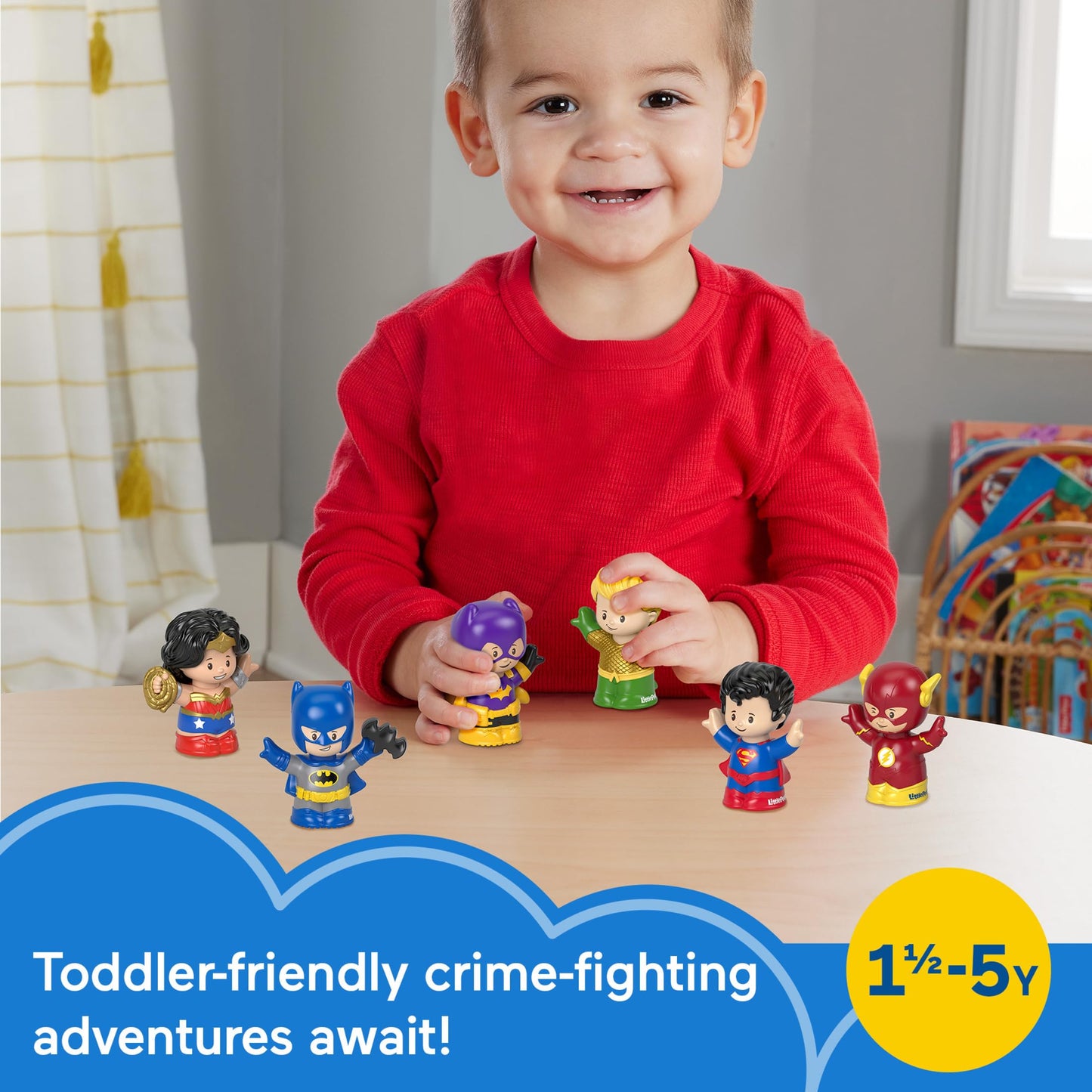 Fisher-Price Little People DC Super Friends – 6-Piece Crime-Fighting Figure Pack, Toddler Pretend Play Toys for Ages 18M+ (Amazon Exclusive)