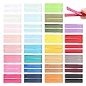 Cinaci 60 Pack/30 Pairs 5 CM 2 Inch Solid Plain Grosgrain Ribbon Cloth Fabric Covered Fully Lined DIY Metal Alligator Hair Clips Duckbill Barrettes