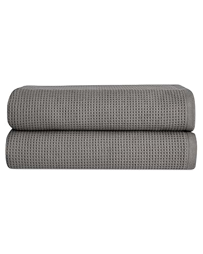 Cozy Earth Waffle Bath Sheets - 60% Cotton 40% Viscose from Bamboo Bath Sheets 40 x 65 Inches - Soft & Absorbent Terry, Reversible Mini Textured…
