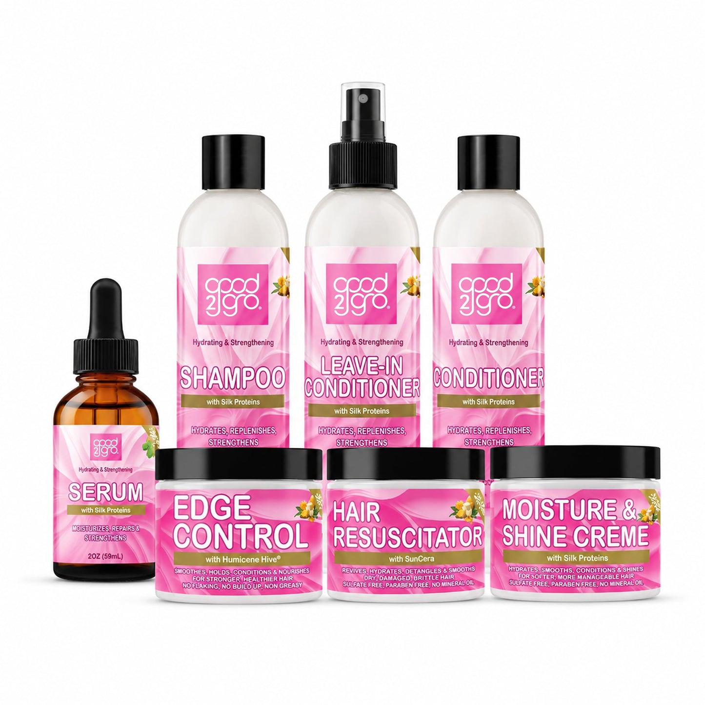 GOOD2GRO Complete Hair Growth Bundle - Supports Thicker, Fuller-Looking Hair & Reduces Appearance of Thinning - 100% Vegan, Cruelty-Free Hair Care Set