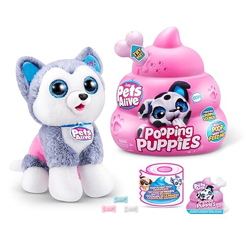 Pets Alive Pooping Puppies (Husky) by ZURU Surprise Puppy Plush, Ultra Soft Plushies, Interactive Toy Pets, Electronic Pet Puppy for Girls and…