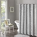 Intelligent Design Raina Shower Curtain Printed Geometric Metallic Machine Washable Modern Home Bathroom Decorations, 72" x 72", Grey (ID70-1292)