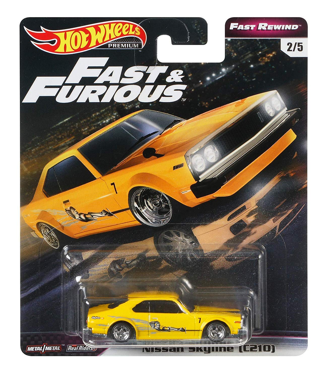 Hot Wheels Fast Rewind Fast & Furious Nissan Skyline (C210) 2/5, Yellow