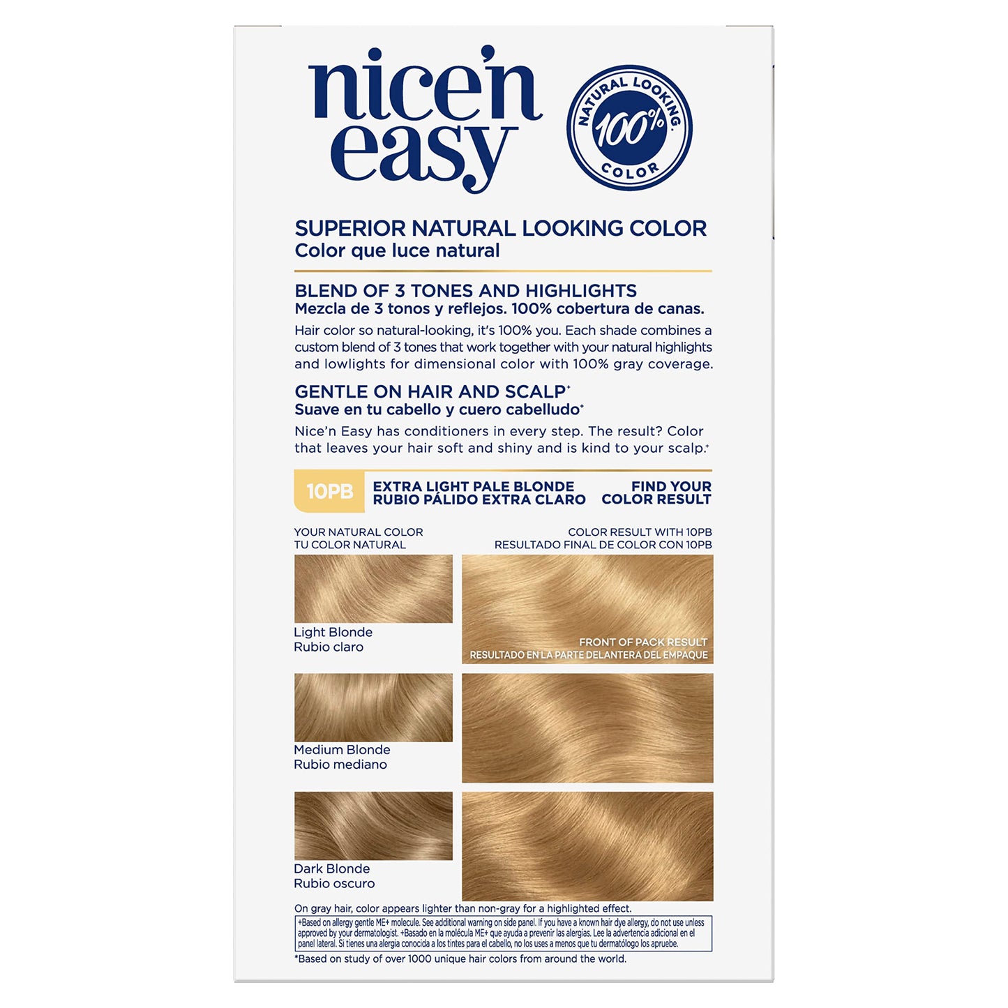 Clairol Nice'n Easy Permanent Hair Dye, 10PB Extra Light Pale Blonde Hair Color, Pack of 1