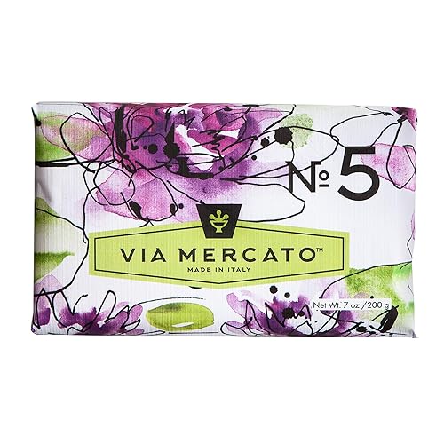 Via Mercato Italian Soap Bar (200 g), No. 5 - Waterlily & Sandalwood