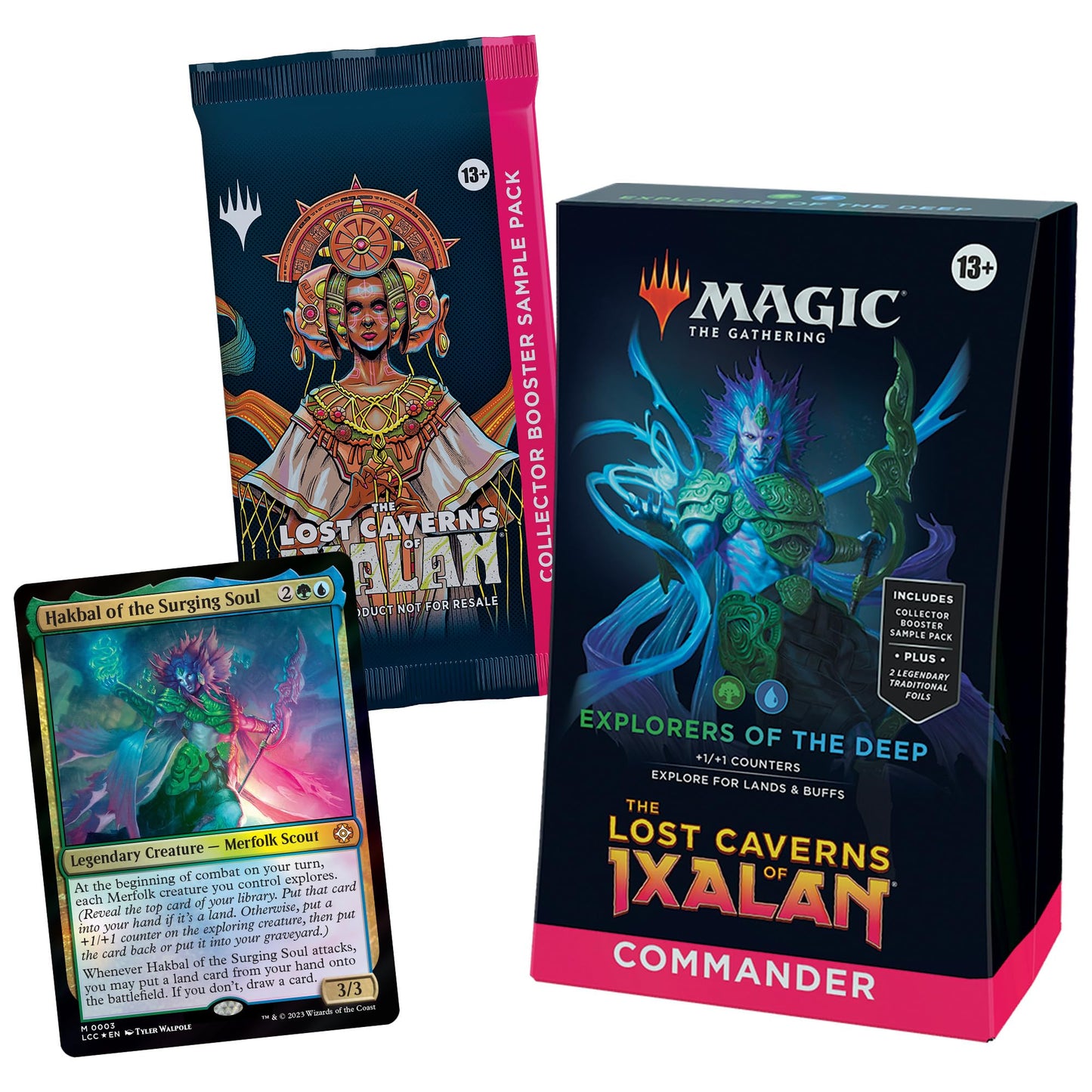 Magic: The Gathering The Lost Caverns of Ixalan Commander Deck - Explorers of The Deep (100-Card Deck, 2-Card Collector Booster Sample Pack +…