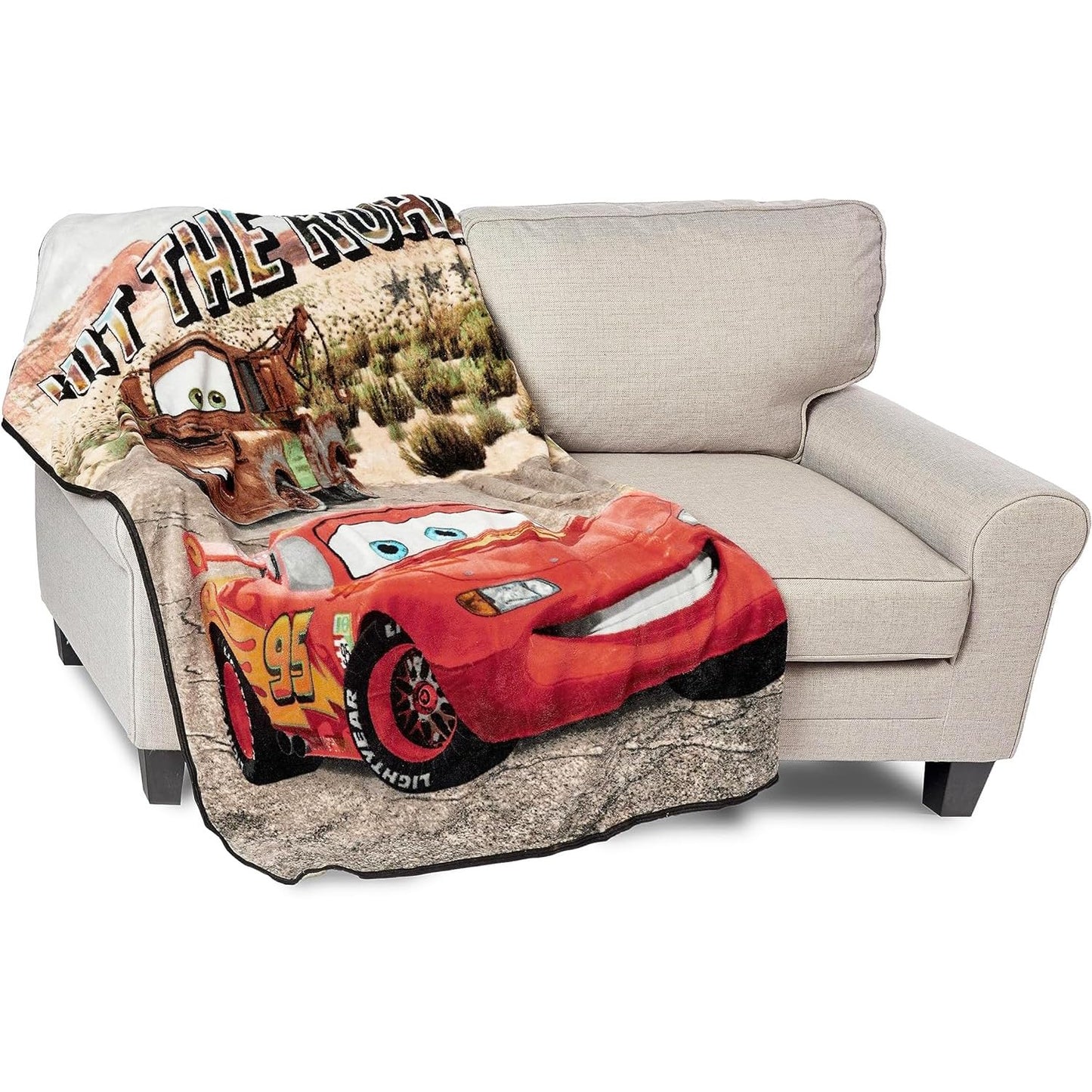 Disney Pixar Cars Blanket Set - Bundle with 45x60 Lightning McQueen Blanket, Stickers, More | Disney Bed Sheets, Cars Room Decor for Boys