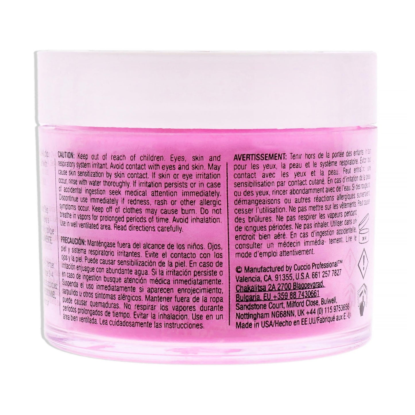 Cuccio Colour Powder Nail Polish - Lacquer For Manicure And Pedicure - Durable Finish With A Flawless Rich Color - Easy To Apply - Neon Pink - 1.6 Oz