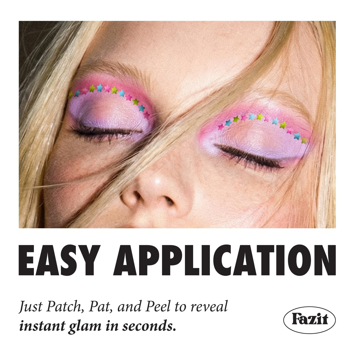 Fazit Makeup Patches - Star Struck Eye Wings - Glow Up Make-Up Patches - Cute Glitter Makeup Accessories for Women - Cosmetic Glitter for Face