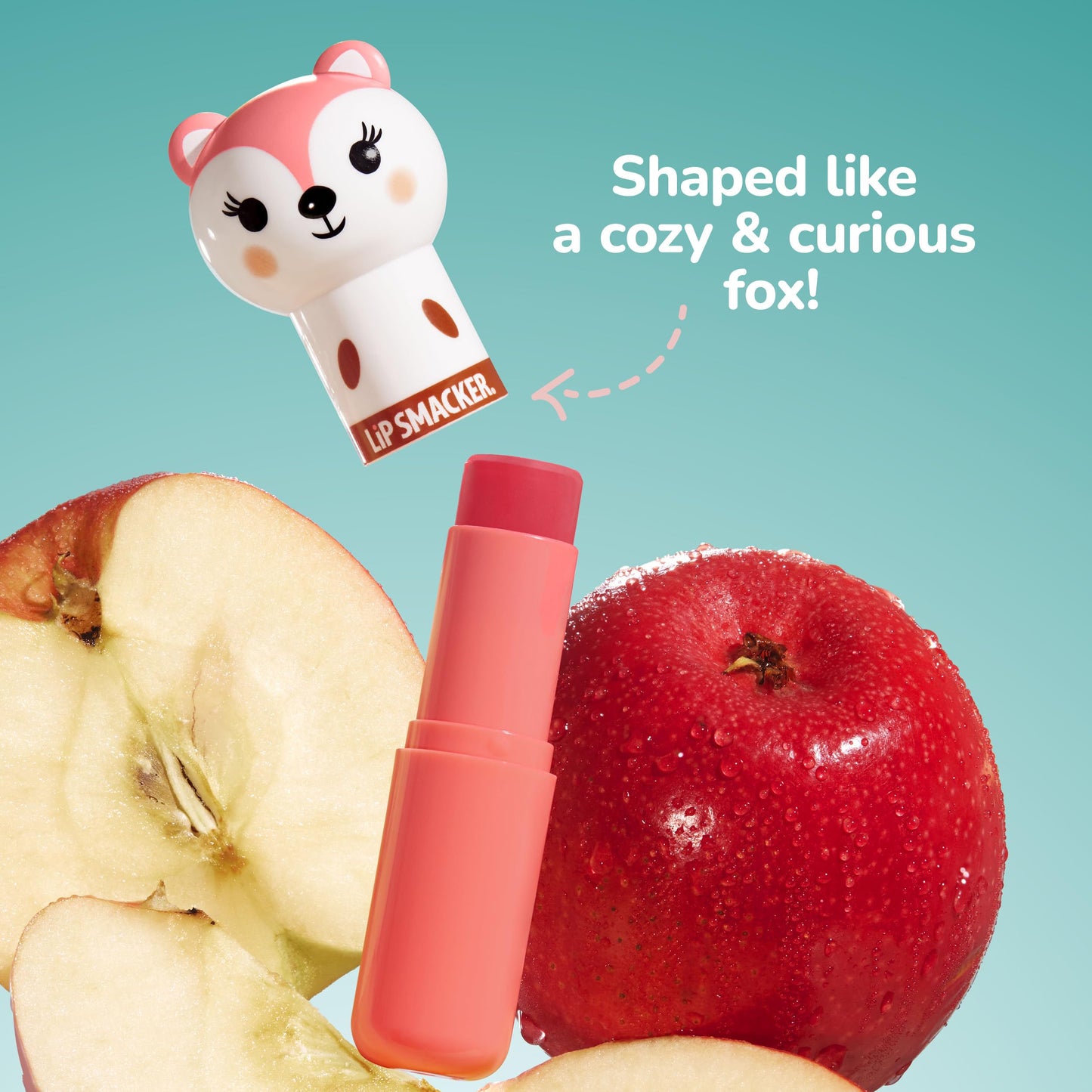 Lip Smacker Lippy Pal Fox Lip Balm Clear Matte Finish, Foxy Apple Flavored, Moisturizing, For Kids