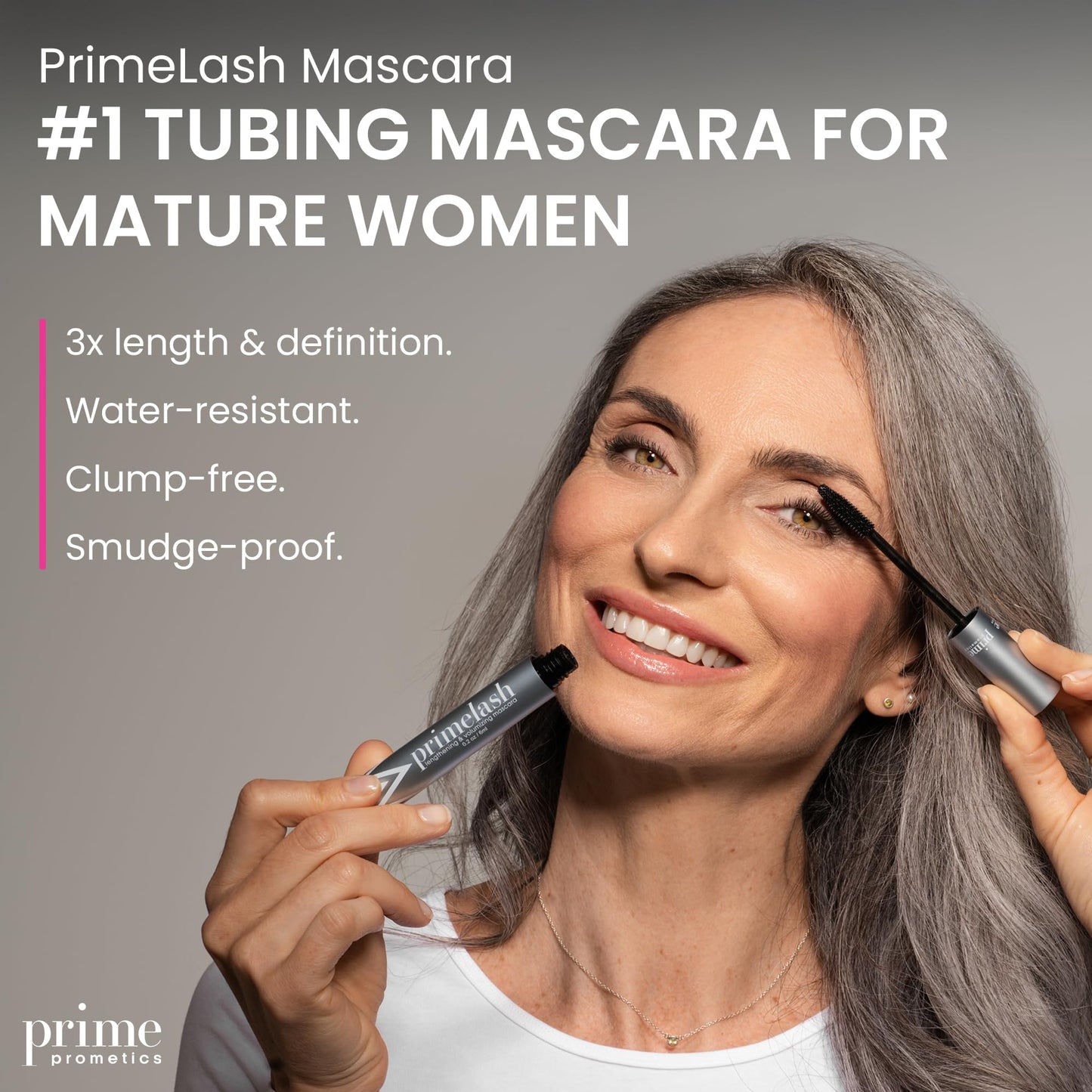 Prime Prometics PrimeLash Mascara for Older Women - Volumizing, Incredible Length in 2 Coats - Long-Stay, Zero Clumps, Hypoallergenic (Black) Beauty and Personal Care PRIME PROMETICS