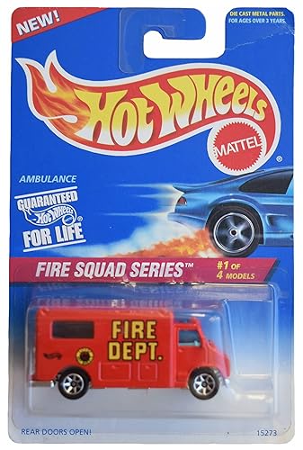 Hot Wheels Ambulance - red Fire Squad Series 1/4 7 Spoke