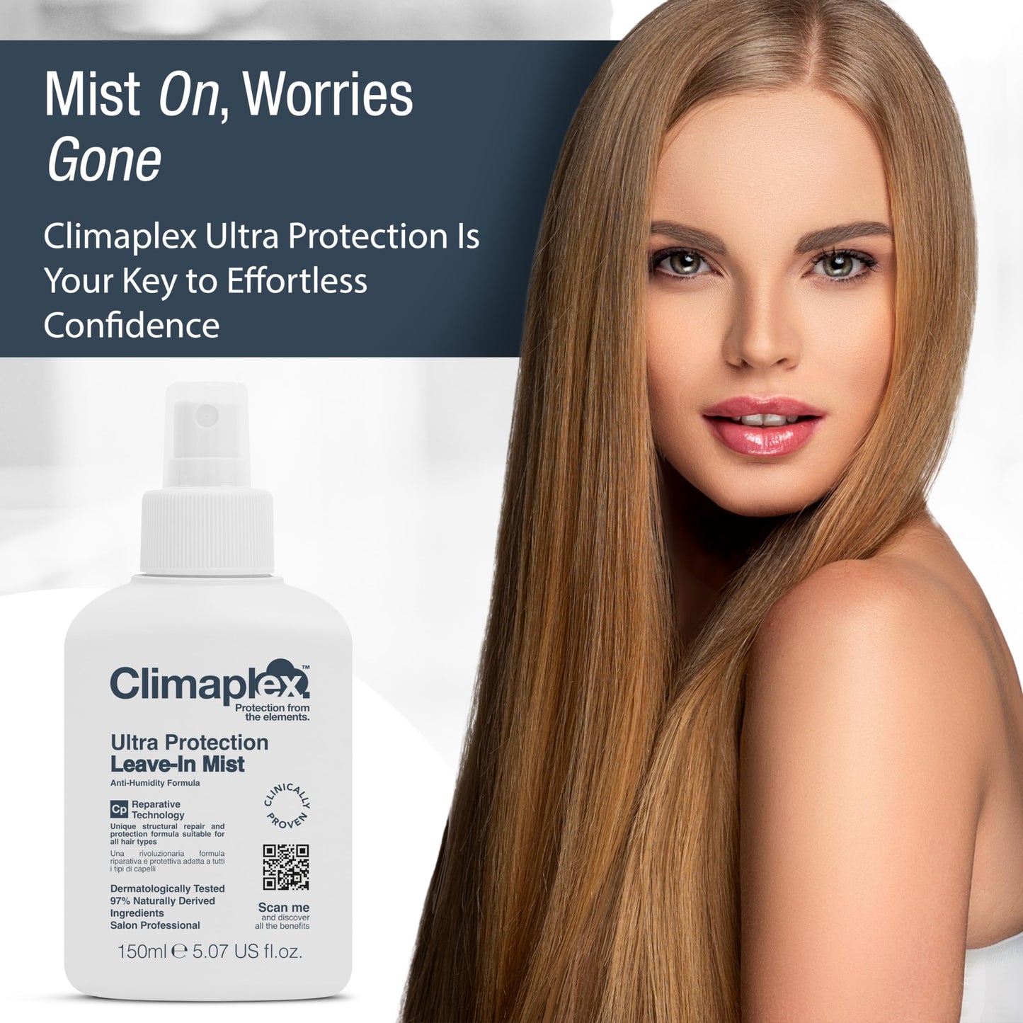 Climaplex Ultra Protection Leave-In Mist - Nourishing and Volumizing Properties - Shields and Seals Cuticles - Enhances Shine and Controls Frizz