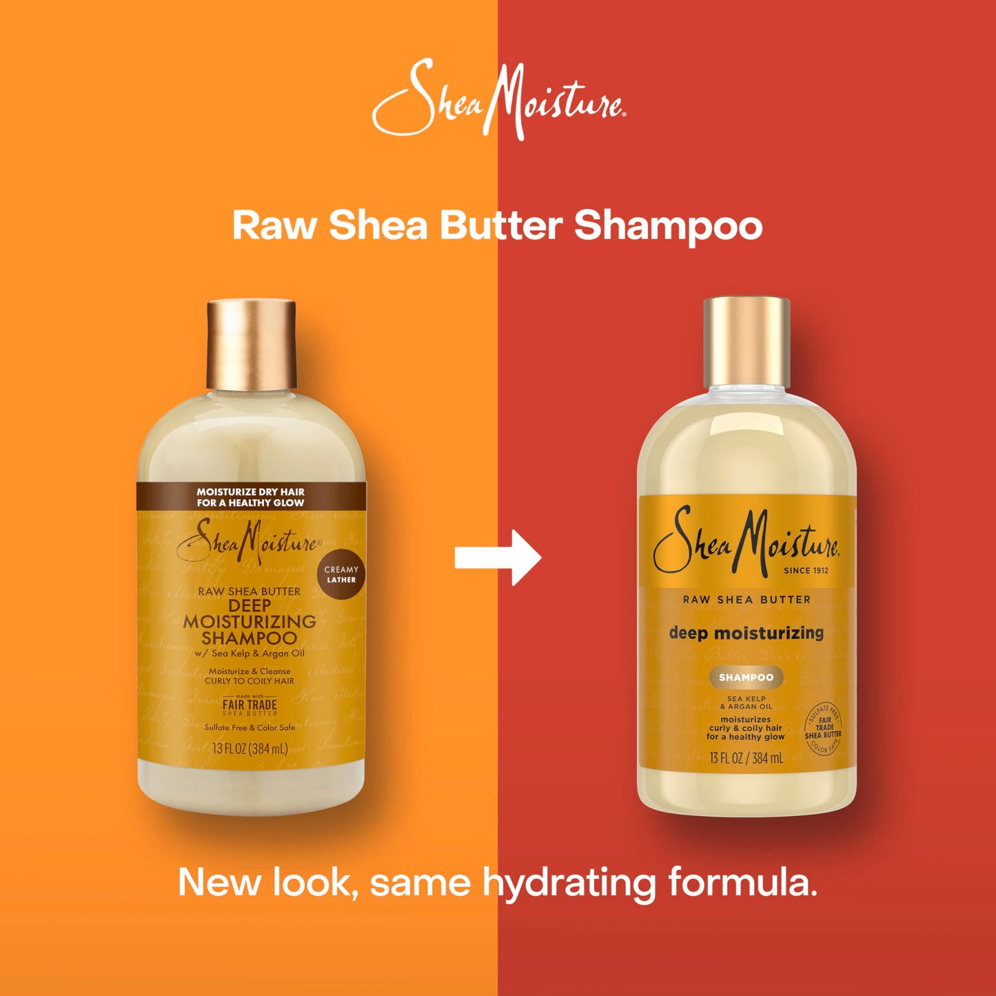 SheaMoisture Raw Shea Butter Deep Moisturizing Shampoo Raw Shea Butter for Dry, Damaged or Transitioning Hair with Argan Oil For a Healthy Glow 13 oz