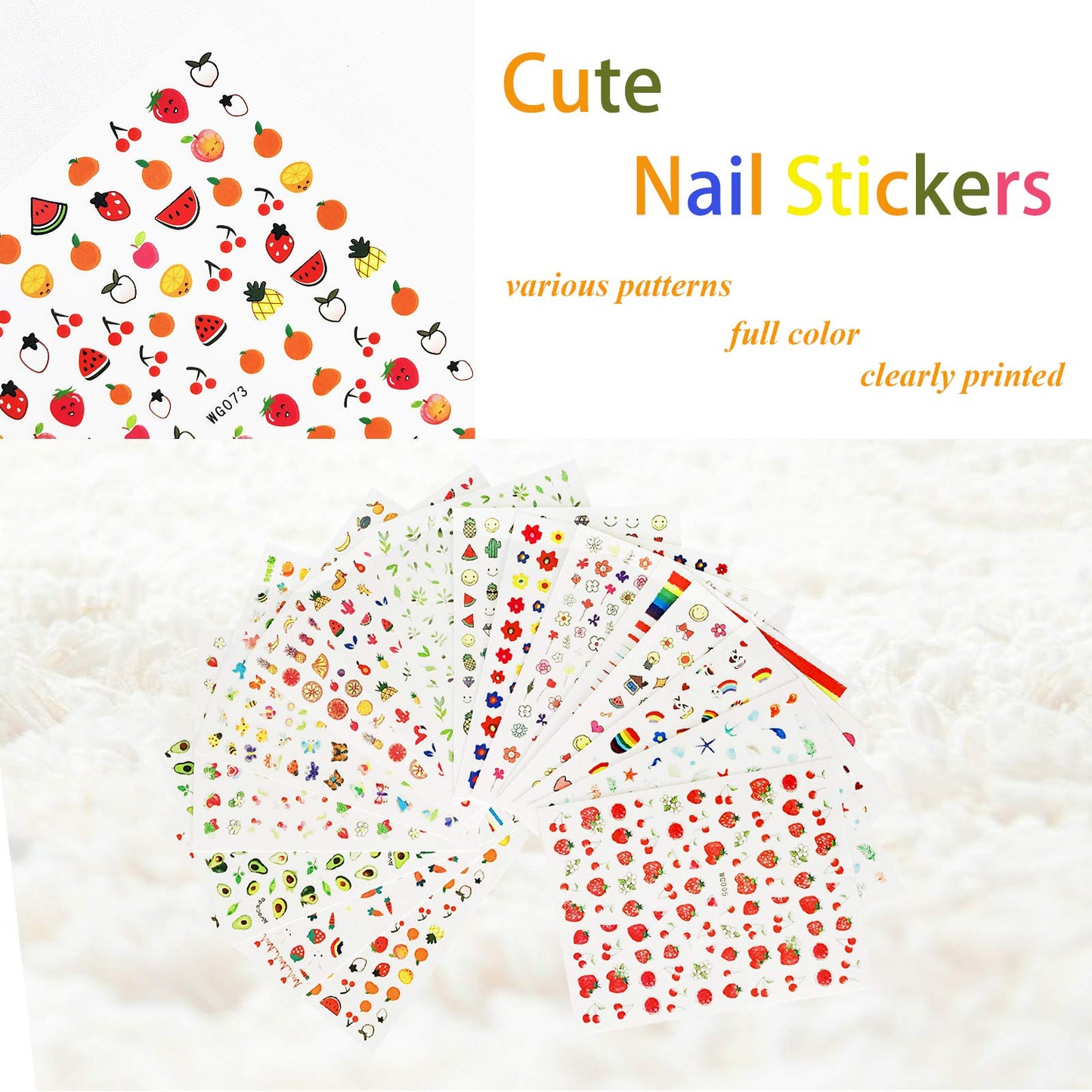 New 16 Large Sheets Nail Stickers for Women Kids Teens Little Girls Self Adhesive Nail Decals for Nail Art Decoration Include Flowers Butterfly Plants