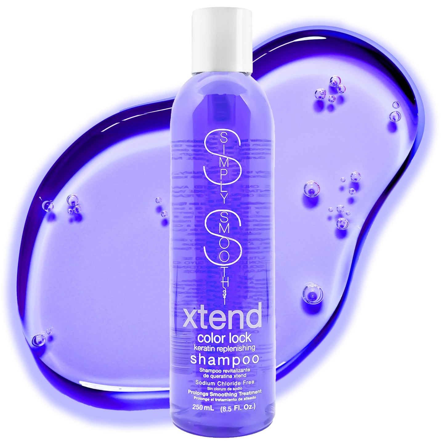Simply Smooth Xtend Keratin Replenishing Color Lock Shampoo - Made with Anti-Color Fade - Collagen Soothing, Moisturizing, Daily Haircare Shampoo