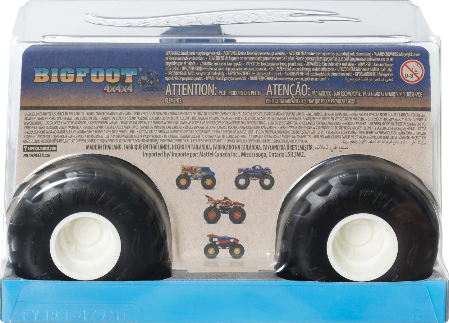 Hot Wheels Monster Trucks, Oversized Monster Truck, 1:24 Scale Die-Cast Toy Truck with Giant Wheels and Cool Designs