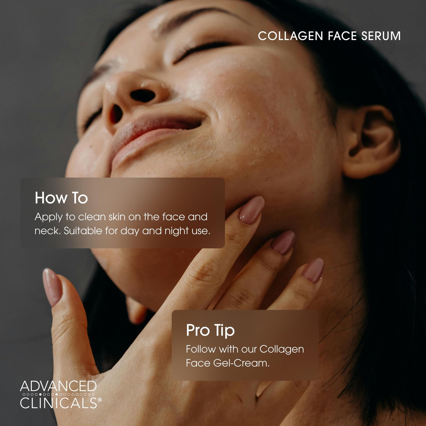 Advanced Clinicals Collagen Serum For Face | Visible Anti Aging Collagen Peptide Serum + Hyaluronic Acid Moisturizer Improves Look Of Wrinkles, Dry