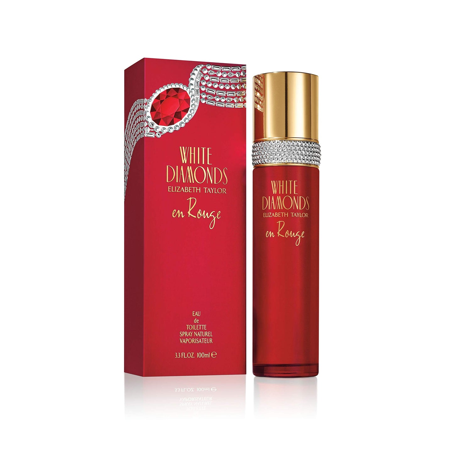 Elizabeth Taylor Women's Perfume, White Diamonds En Rouge, Eau De Toilette EDT Spray, 3.3 Fl Oz