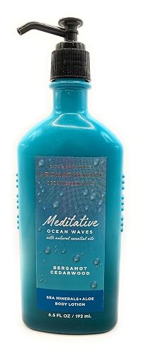 Bath & Body Works Aromatherapy Meditative Ocean Waves - Bergamot Cedarwood Sea Minerals + Aloe Body Lotion, 6.5 Ounce