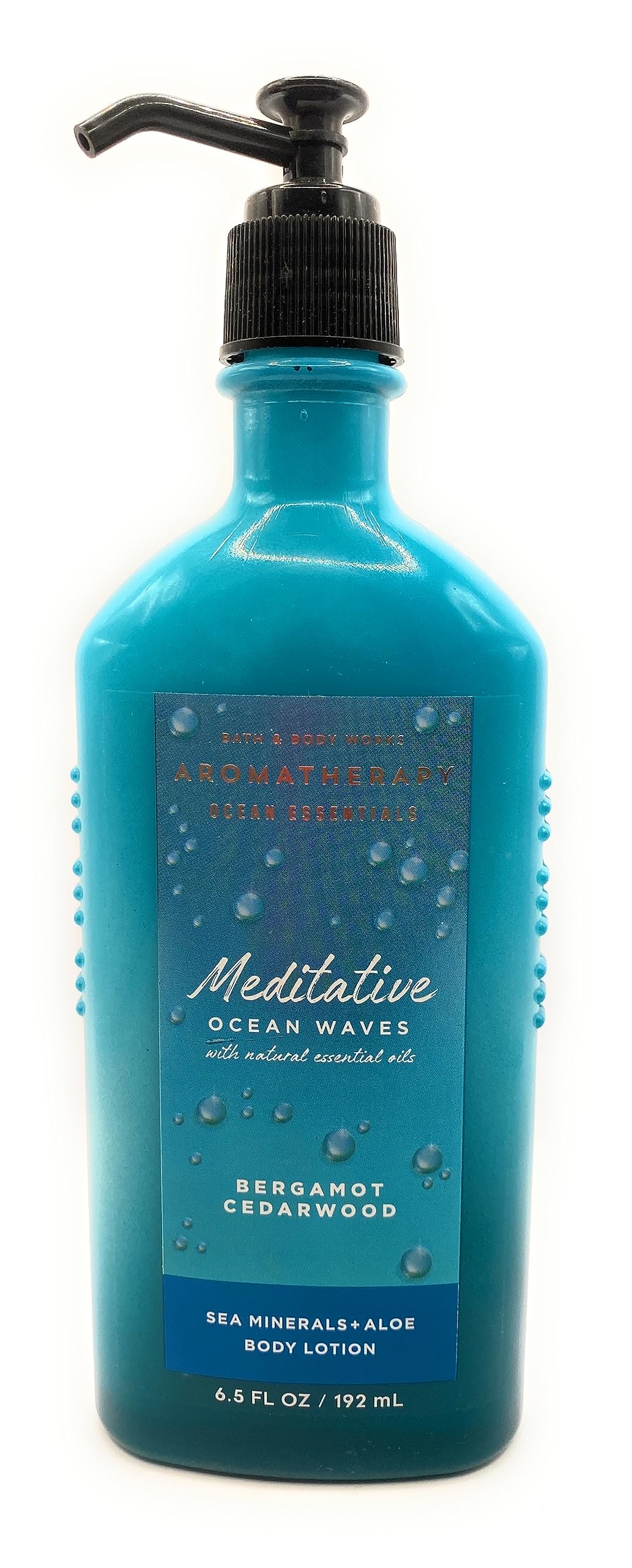 Bath & Body Works Aromatherapy Meditative Ocean Waves - Bergamot Cedarwood Sea Minerals + Aloe Body Lotion, 6.5 Ounce