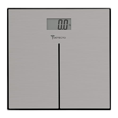 Detecto D133 Deluxe Modern Stainless Steel Body Weight Bathroom Scale, Digital LCD Display, 400lb Capacity