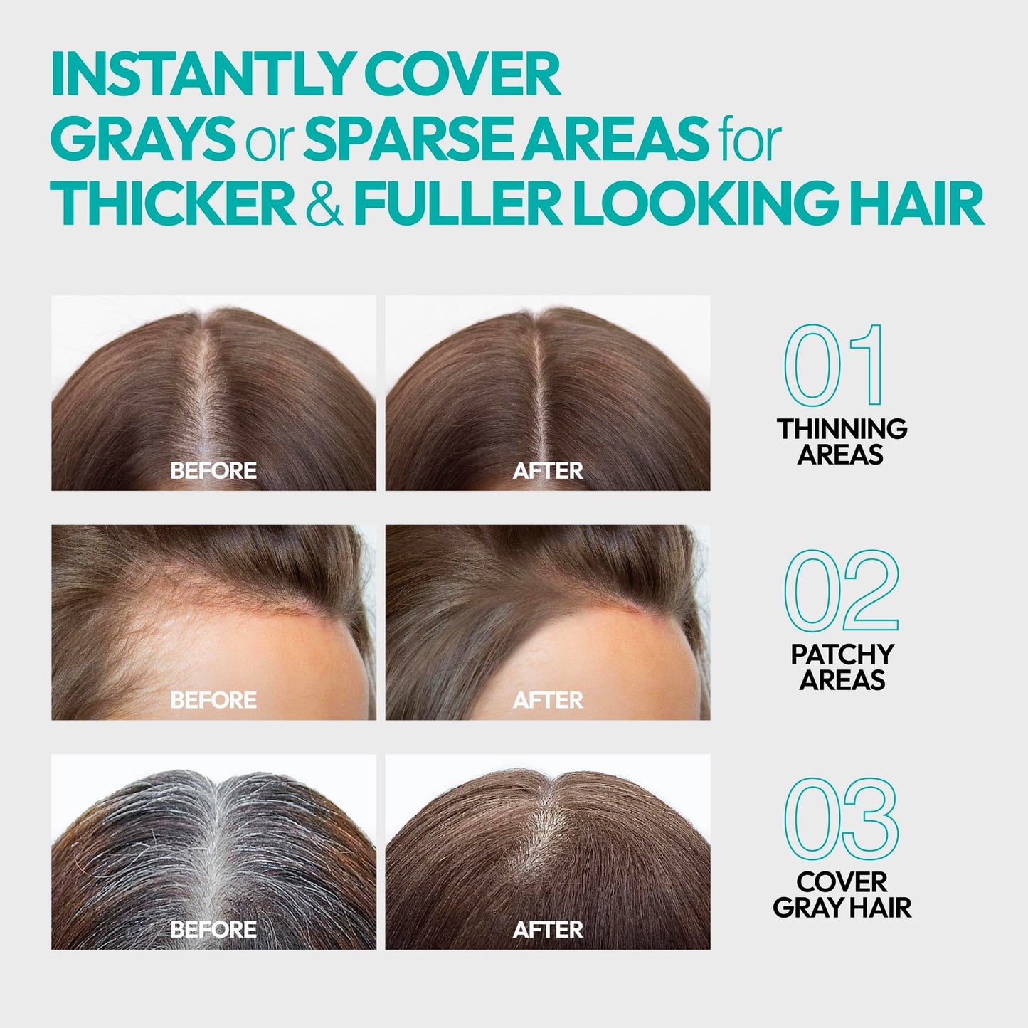 Red by Kiss Quick Cover Hair Concealer, Temporary Root Touch-Up, Precision Gray Coverage, Lightweight & Waterproof, Biotin Infused (Black)