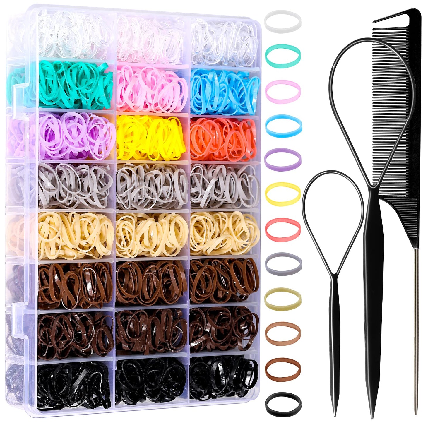 YGDZ Elastic Hair Bands, 1500 pcs Hair Ties, Small Ponytail Holders, Hair Accessories Set for Girls, Women, Toddler, Ponytail Holders, Colorful Rubber Beauty and Personal Care YGDZ Default Title