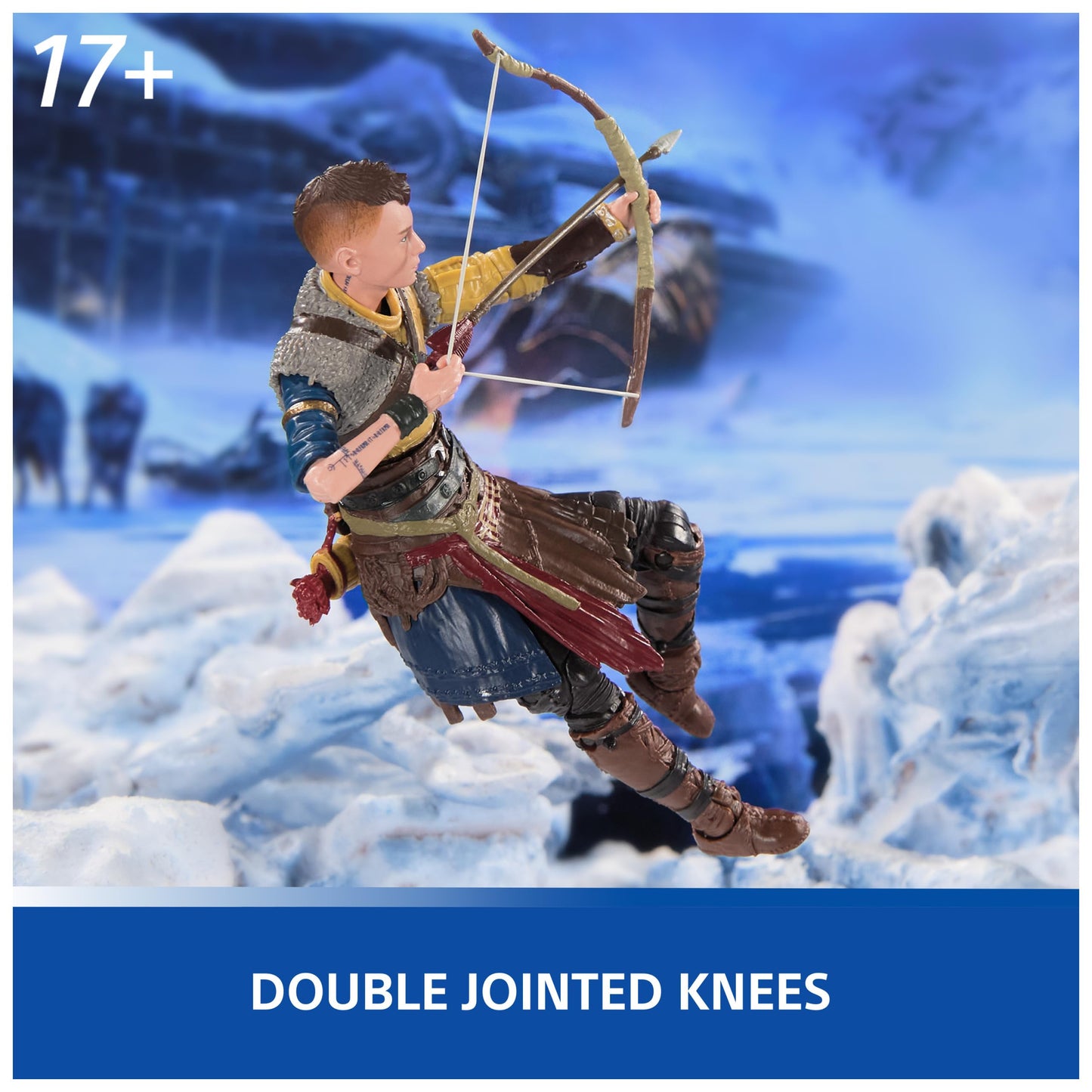 PlayStation God of War Ragnarok, 6” Atreus Action Figure with 4 Accessories, The Shapes Collection, for PS5 Fans & Collectors Ages 17+