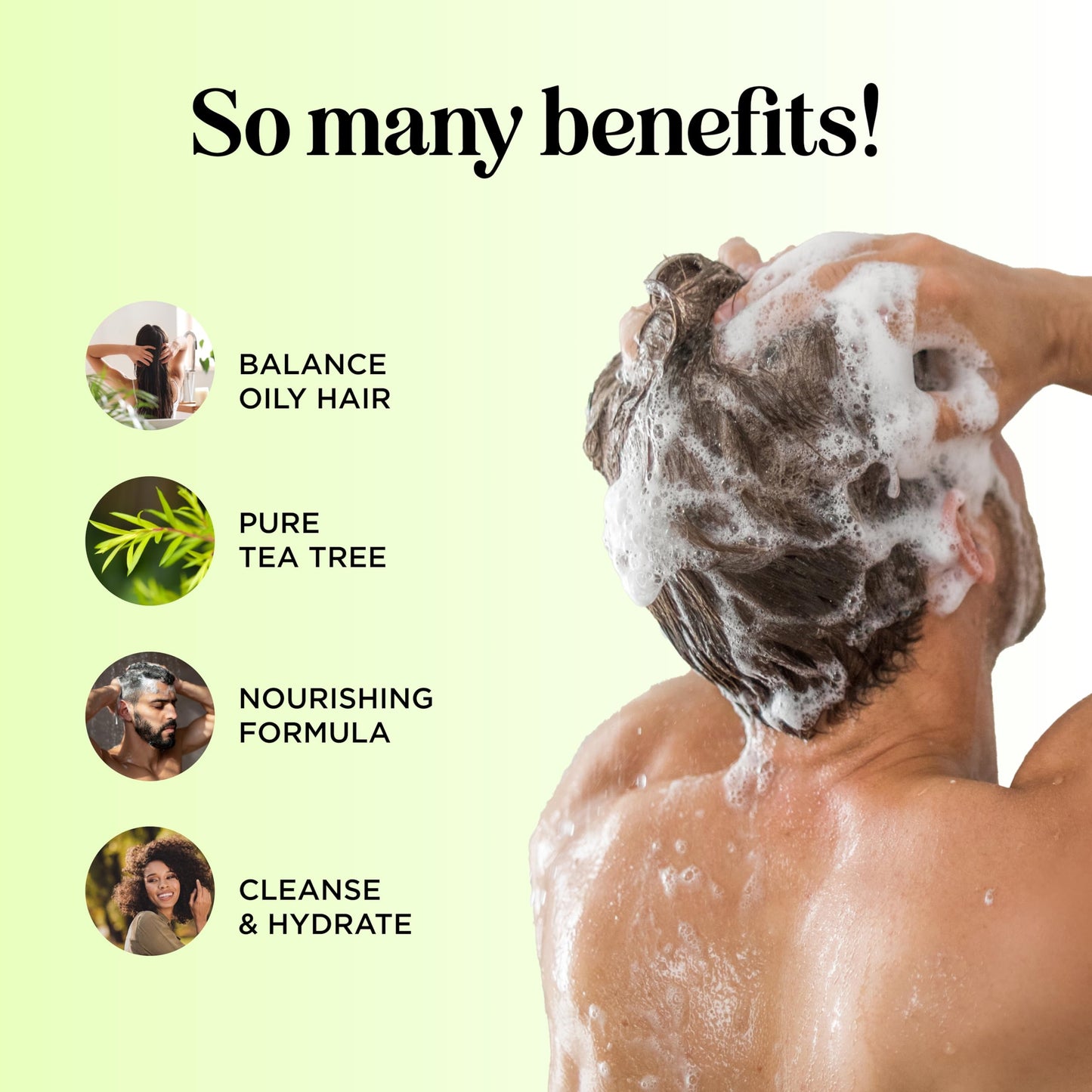 Tea Tree Shampoo and Conditioner Set - Sulfate Free Clarifying Shampoo and Conditioner for Oily Hair & Scalp Care with Australian Tea Tree Oil
